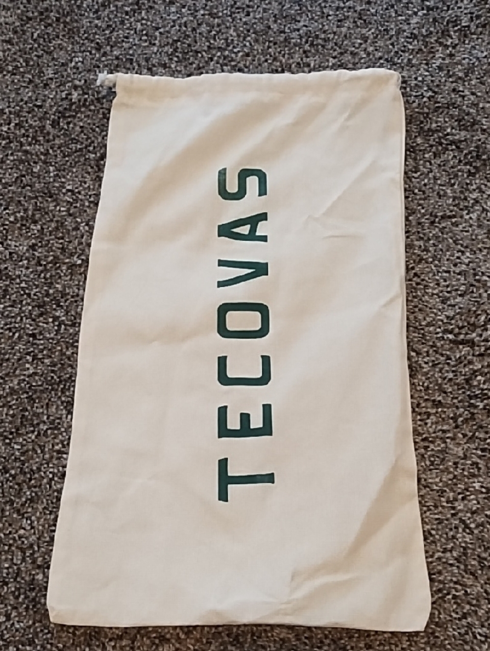 Tecovas Cream Canvas Boot Bag with Green Logo